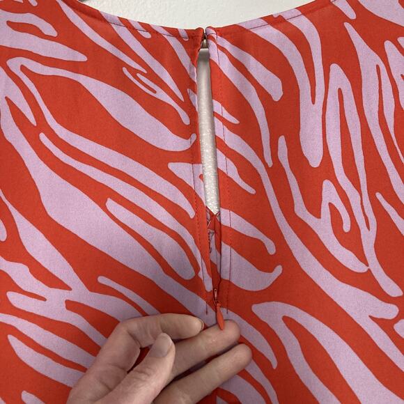 Cabi Saunter Kimono Maxi Dress‎ Sz S High Low Zebra Orange Purple 5795 Faux Wrap - Picture 9 of 16